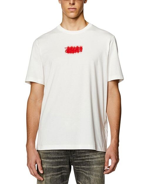 

Футболка с флокированным логотипом T-Just-N4 Diesel, цвет Ivory/Cream