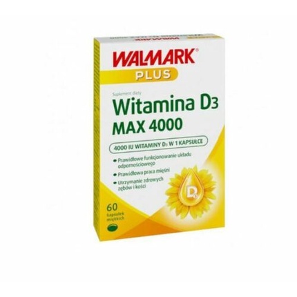 Витамин D3 Макс 4000 МЕ 60 капсул - Иммунитет Здоровые кости Зубы Иммунная система Walmark фото