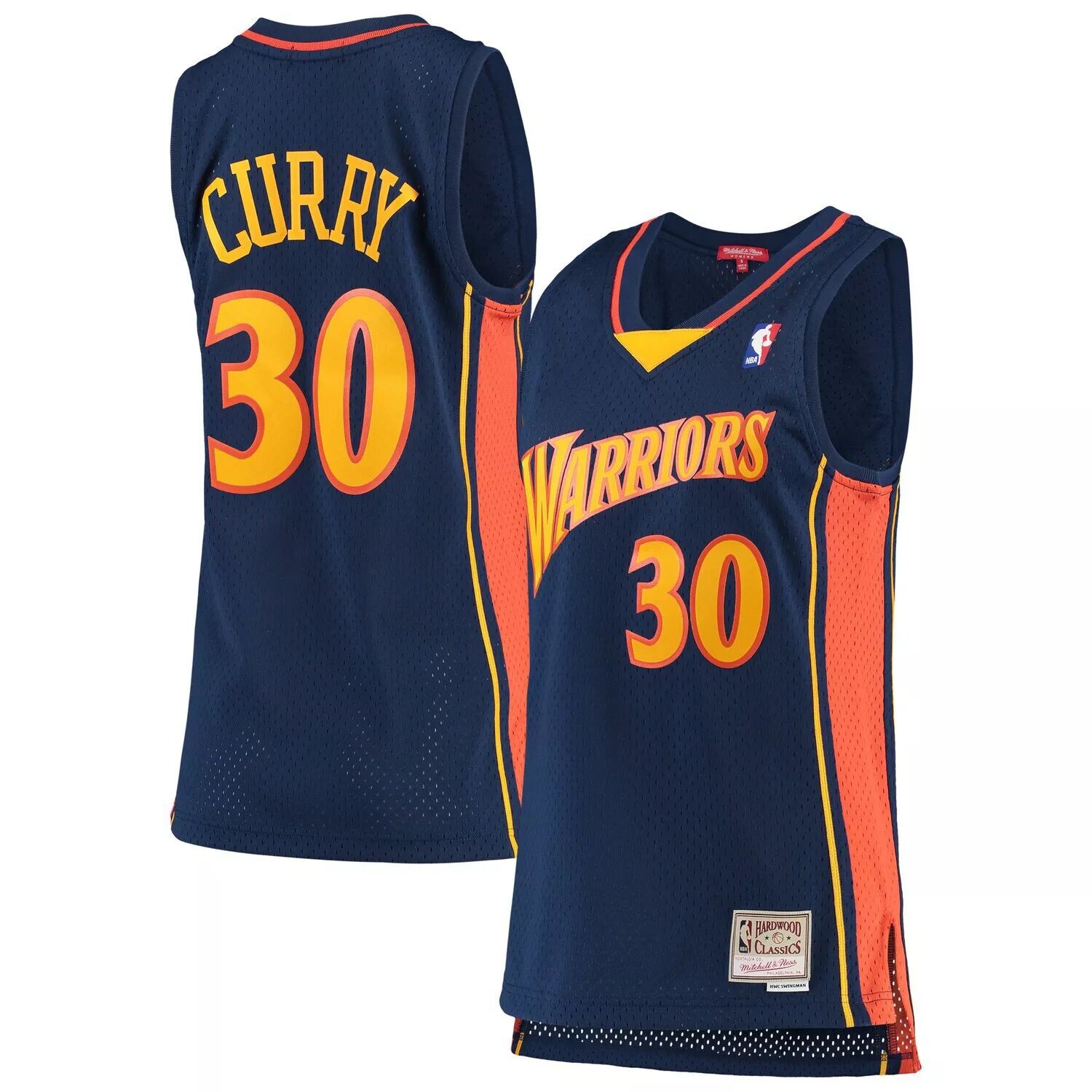 

Женская майка Mitchell & Ness Stephen Curry Navy Golden State Warriors 2009-10 Hardwood Classics Swingman