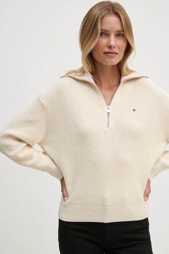 

Хлопковый свитер Tommy Hilfiger, бежевый