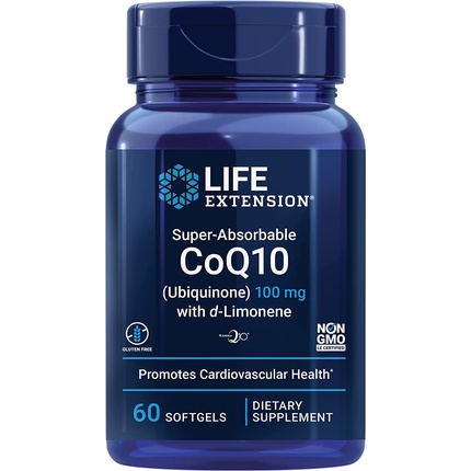 Суперабсорбируемый Coq10 с D-лимоненом, 100 мг, 60 мягких таблеток, Life Extension