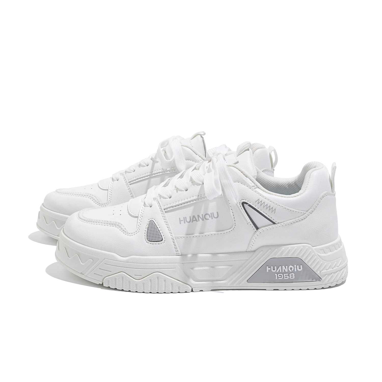 

Кроссовки HUANQIU Skateboarding Shoes Men Low-top White/Gray, белый/серый