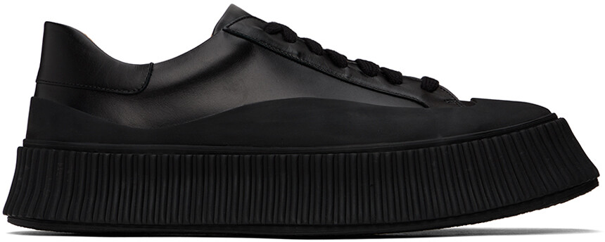 

Черные низкие кеды из телячьей кожи Jil Sander