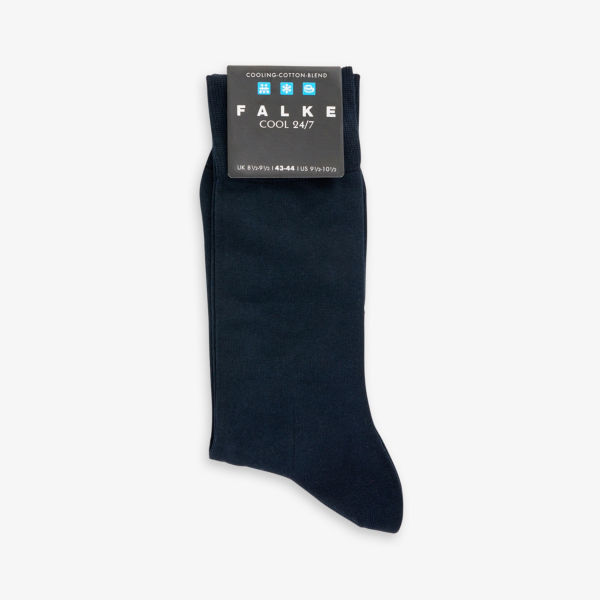 Трикотажные носки из смесового хлопка Falke, темно-синий трикотажные носки с фирменным узором из смесового бамбука 4th
