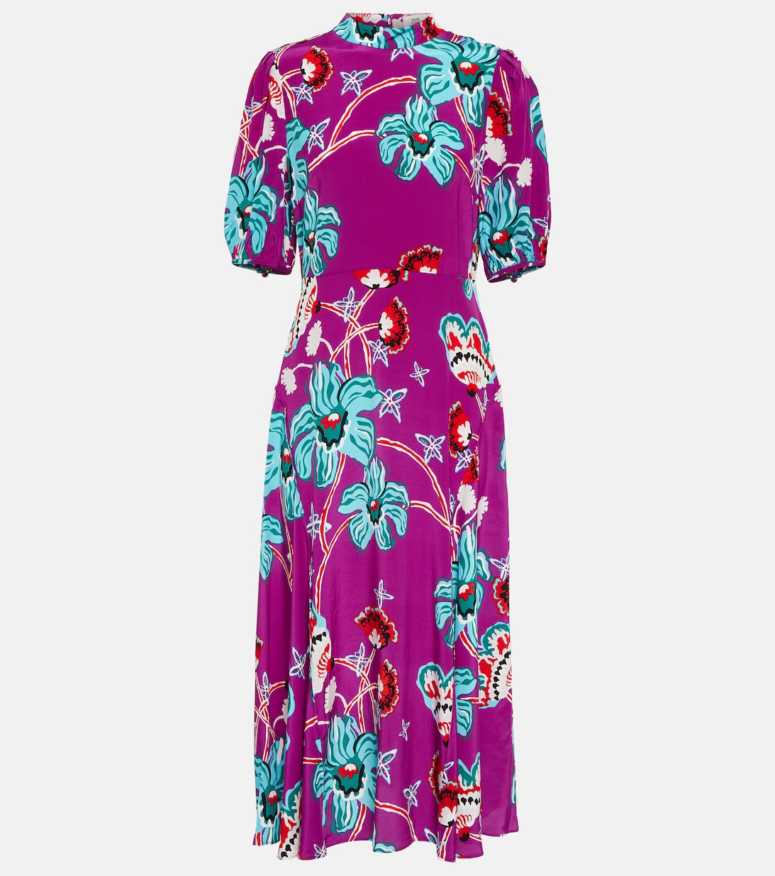 цена Платье миди Nella с цветочным принтом DIANE VON FURSTENBERG, разноцветный