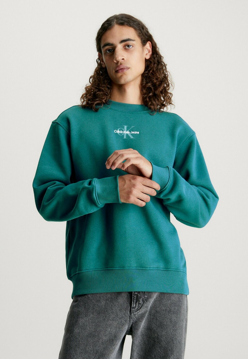 

Флисовая толстовка Monologue Crew Neck Calvin Klein Jeans, цвет atlantic deep