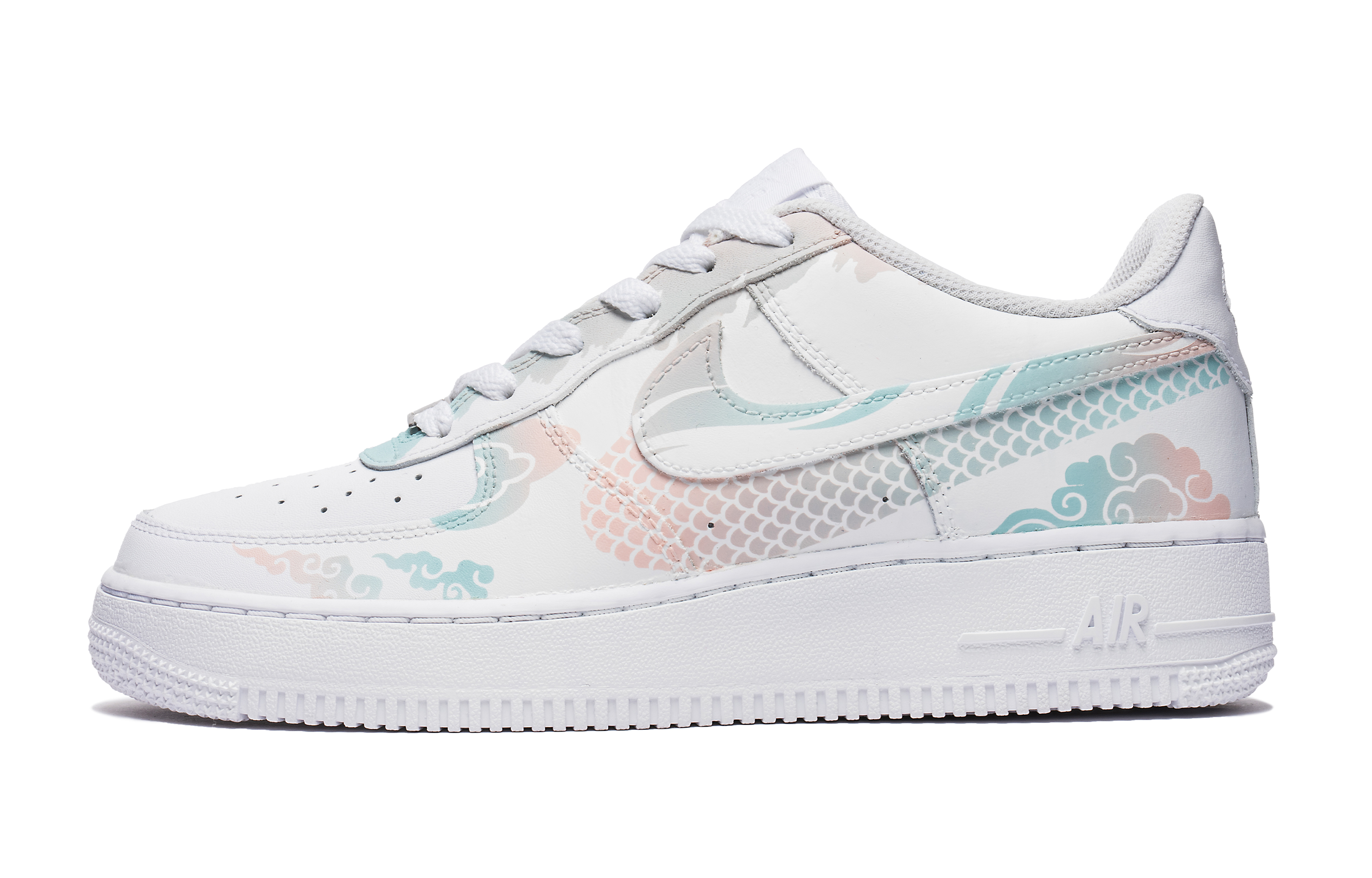 

Кроссовки Nike Air Force 1 Skateboarding Shoes Women's Low-top White/green, голубой, Синий, Кроссовки Nike Air Force 1 Skateboarding Shoes Women's Low-top White/green, голубой