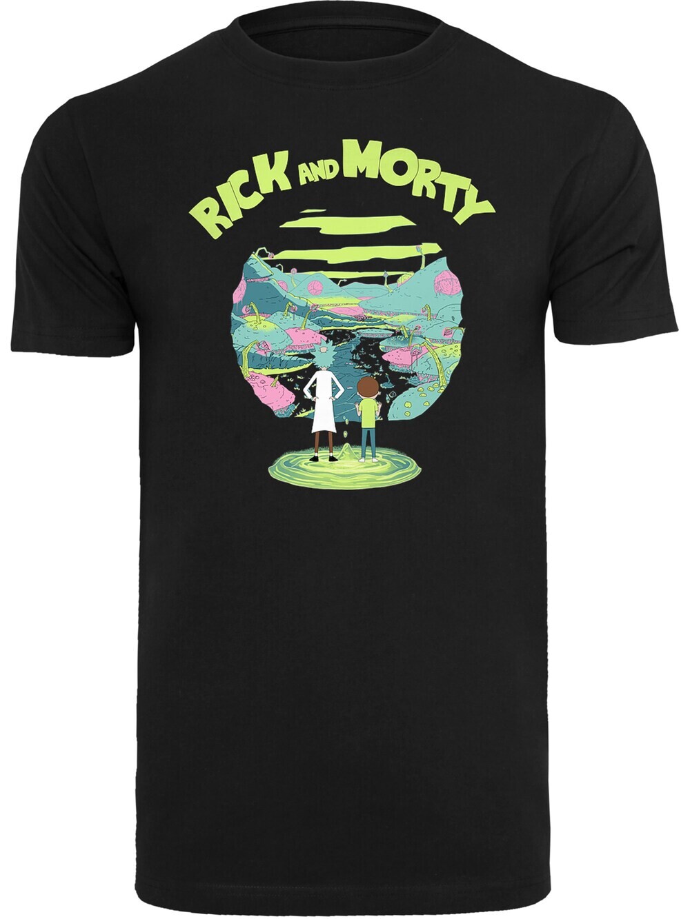 Футболка F4Nt4Stic Rick and Morty Portal, черный постер 3d rick and morty portal eppl71251