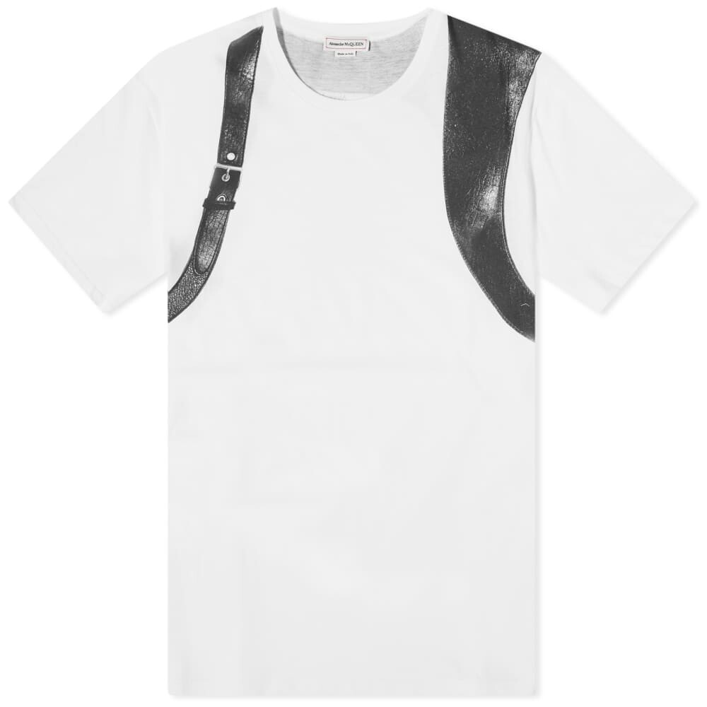 

Футболка с принтом Alexander McQueen Harness, белый/черный