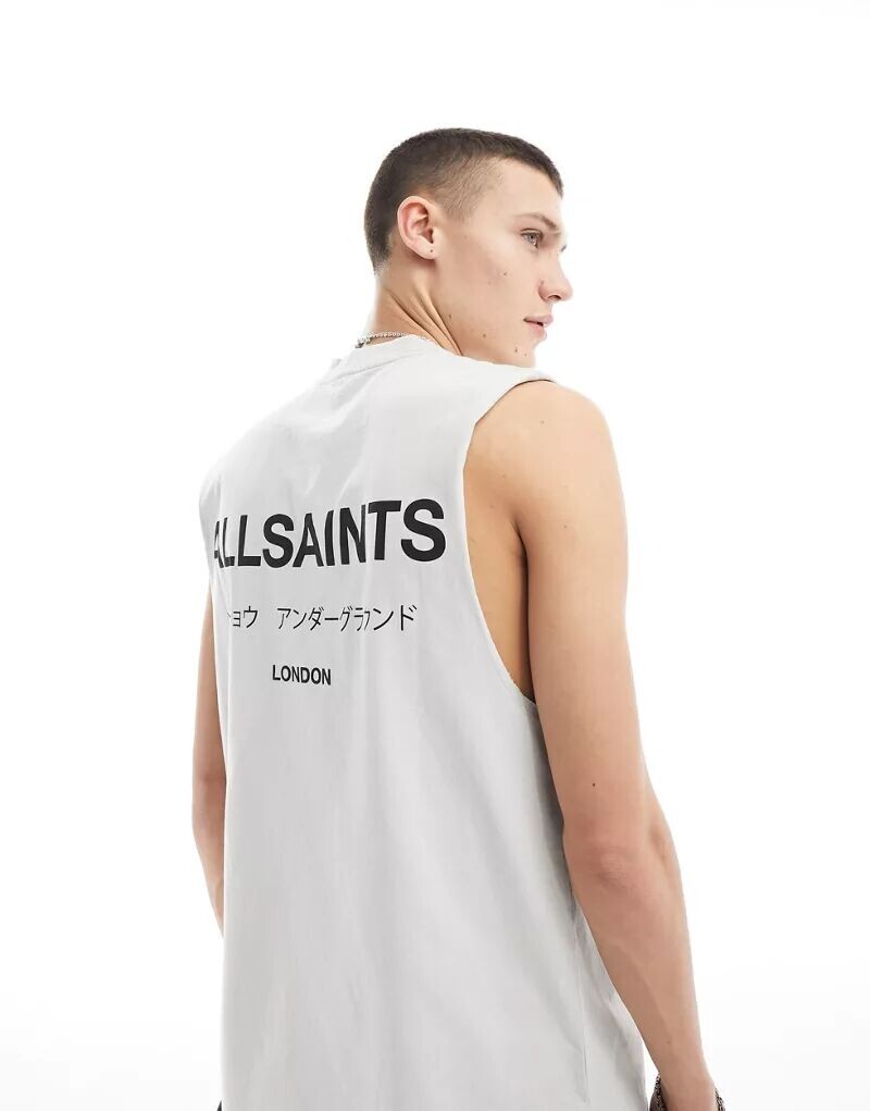 

Серая рубашка оверсайз без рукавов AllSaints Underground эксклюзивно для ASOS