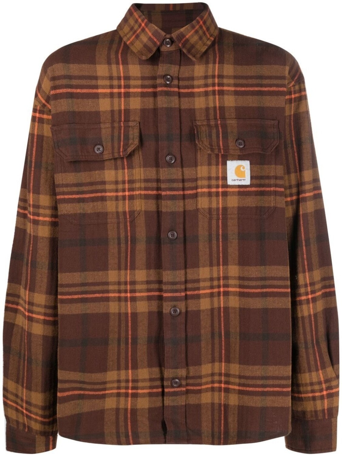 

Carhartt WIP клетчатая рубашка с нашивкой-логотипом, коричневый