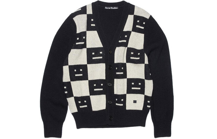 

Кардиган мужской Acne Studios FW22 Face, черно-белый