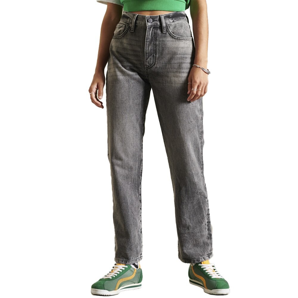 

Джинсы Superdry High Rise Straight, серый