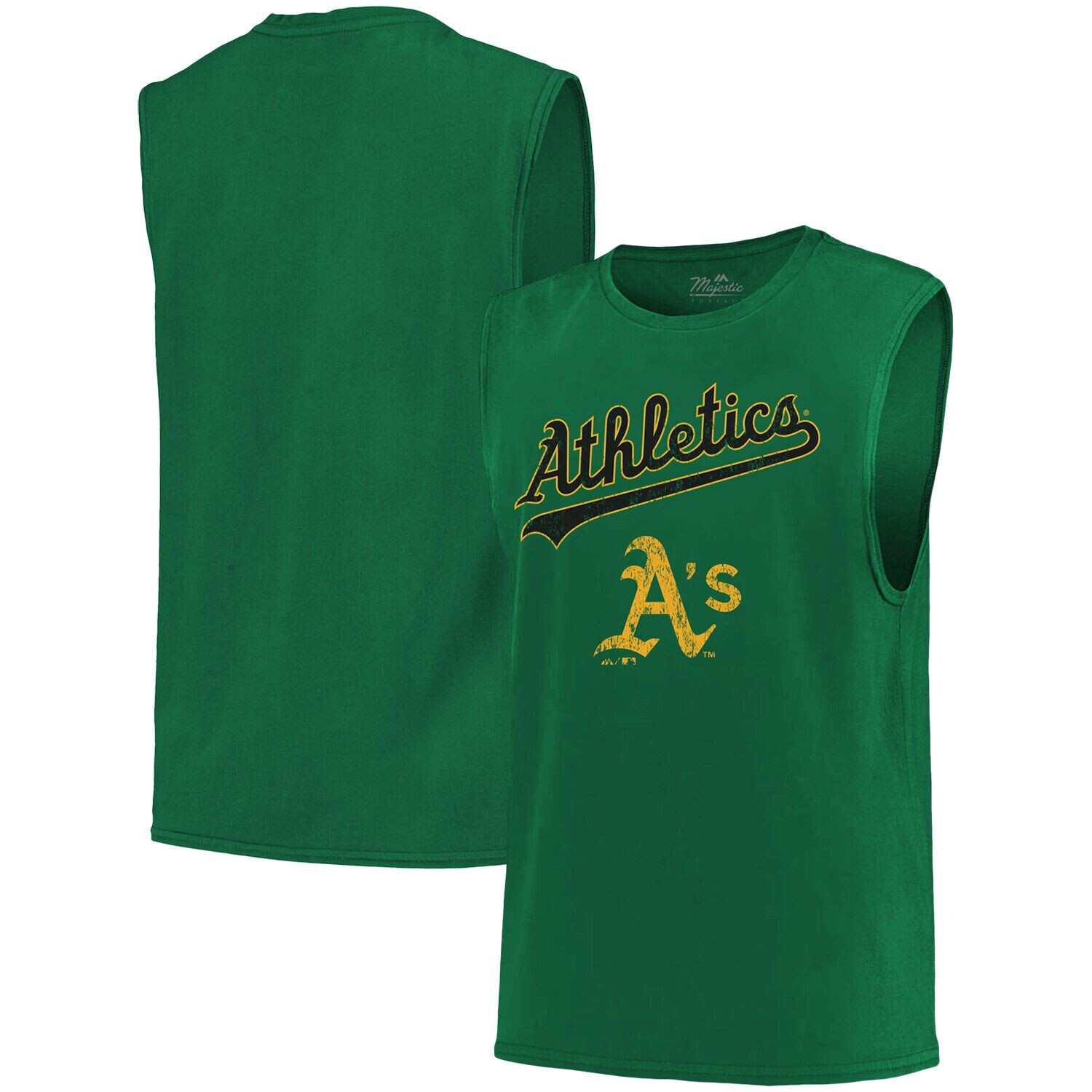 

Мужская зеленая майка Oakland Athletics Softhand Muscle из ниток Majestic, Зеленый