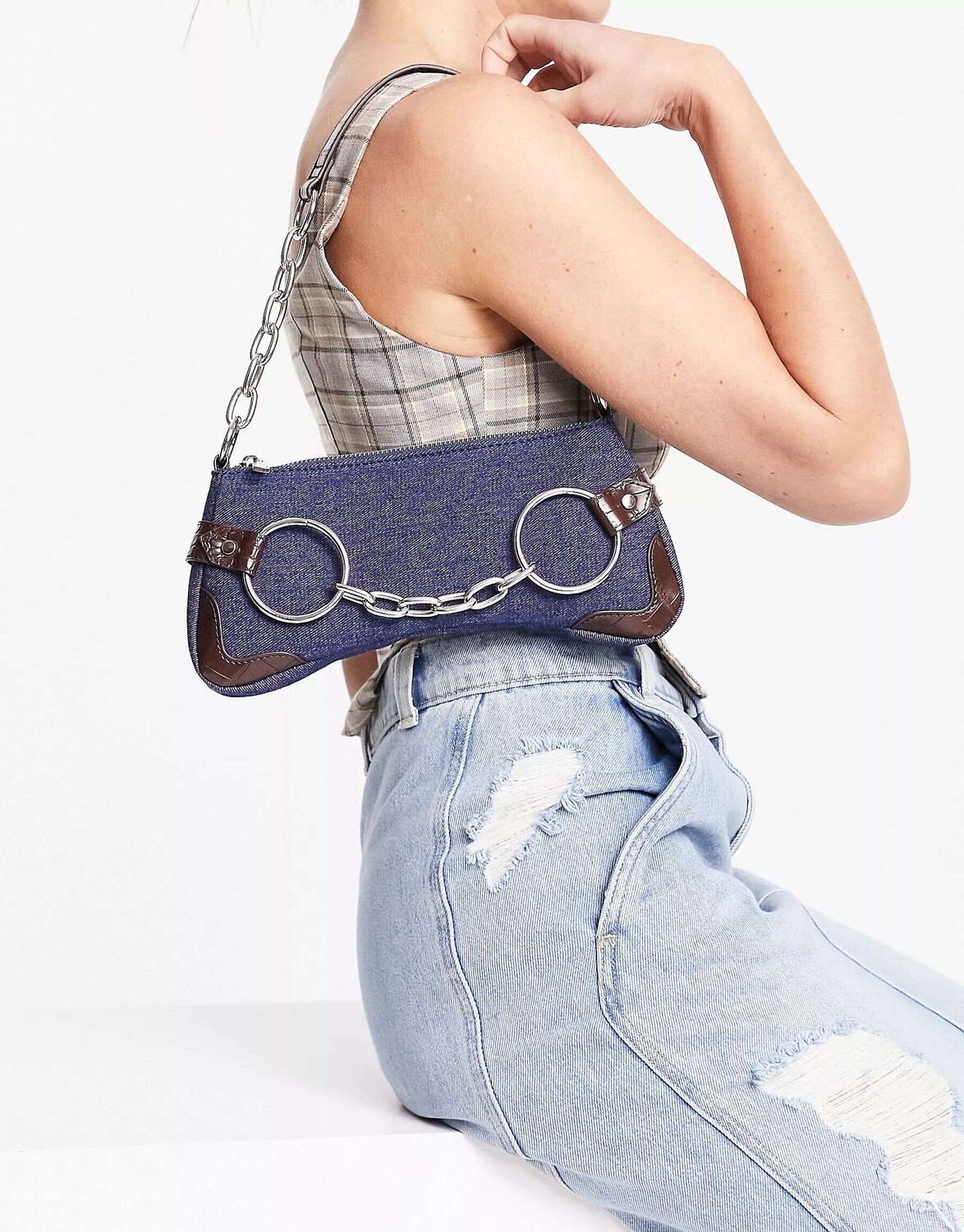 

Синяя джинсовая сумка на плечо Reclaimed Vintage y2k