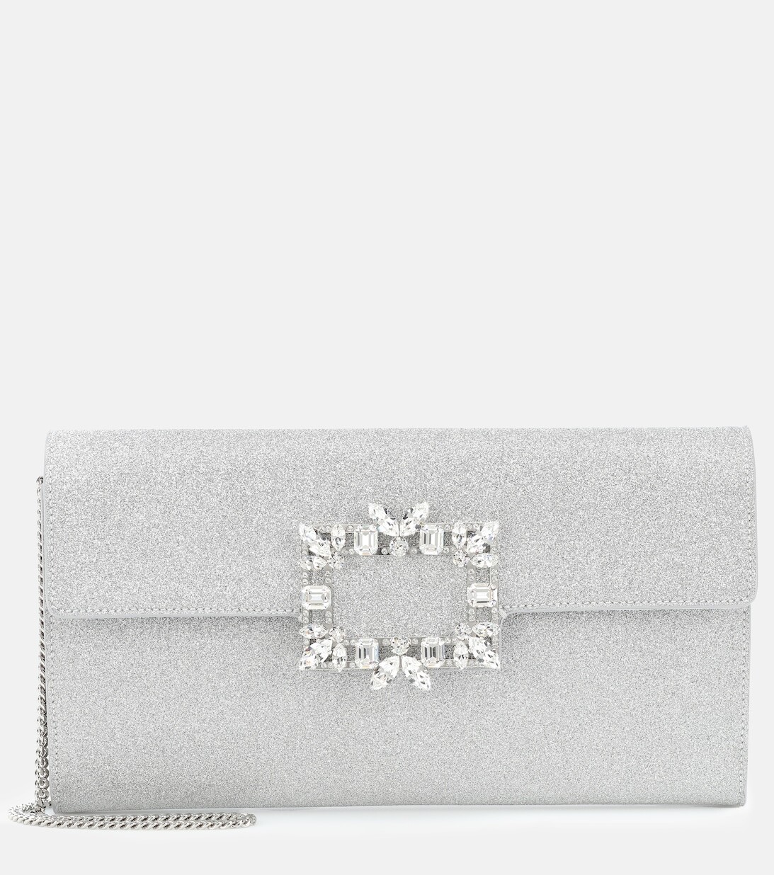 

Декорированный клатч Evening Envelope Roger Vivier, серебряный, Серый