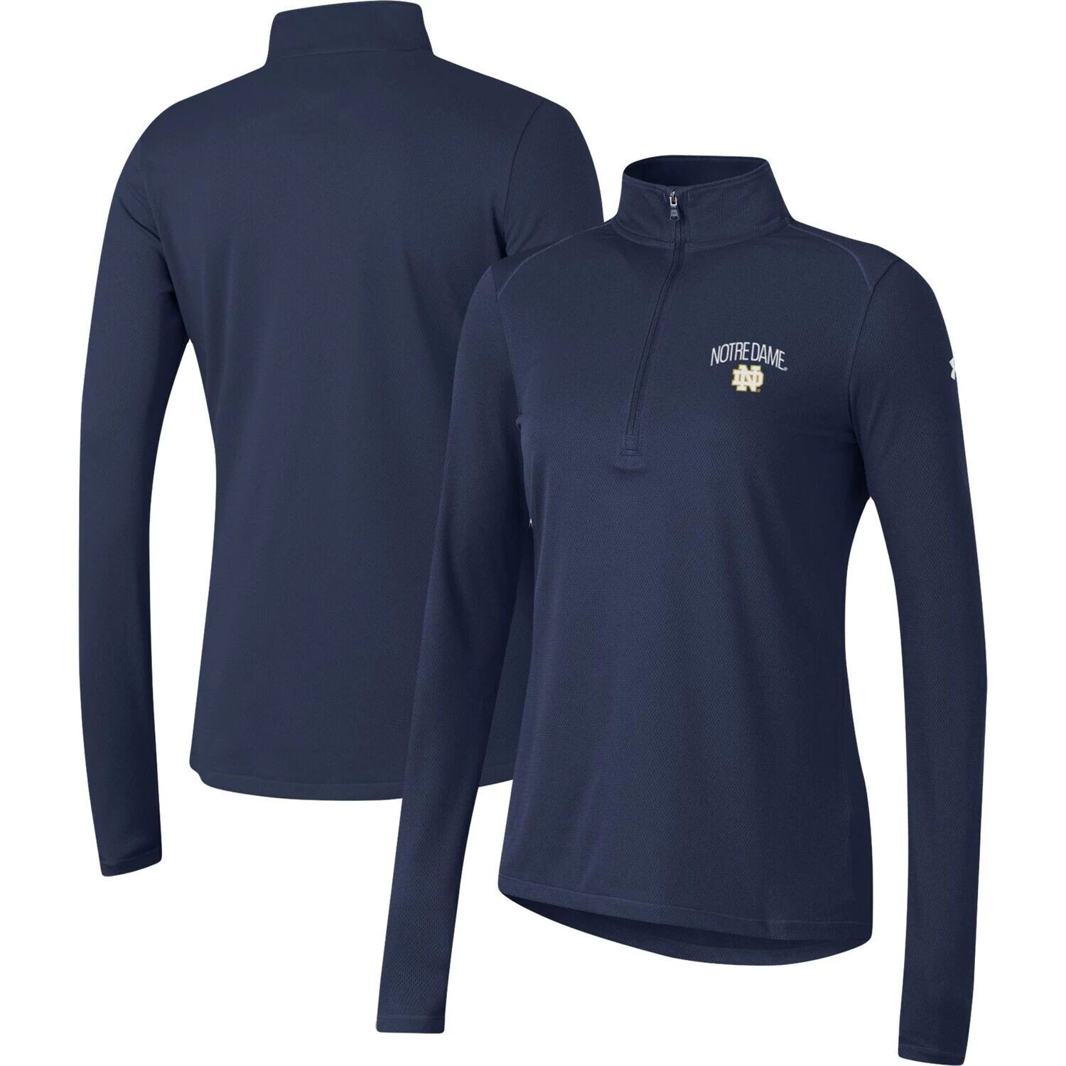 

Женский темно-синий топ Under Armour Notre Dame Fighting Irish Tech из сетки с молнией четверти Under Armour