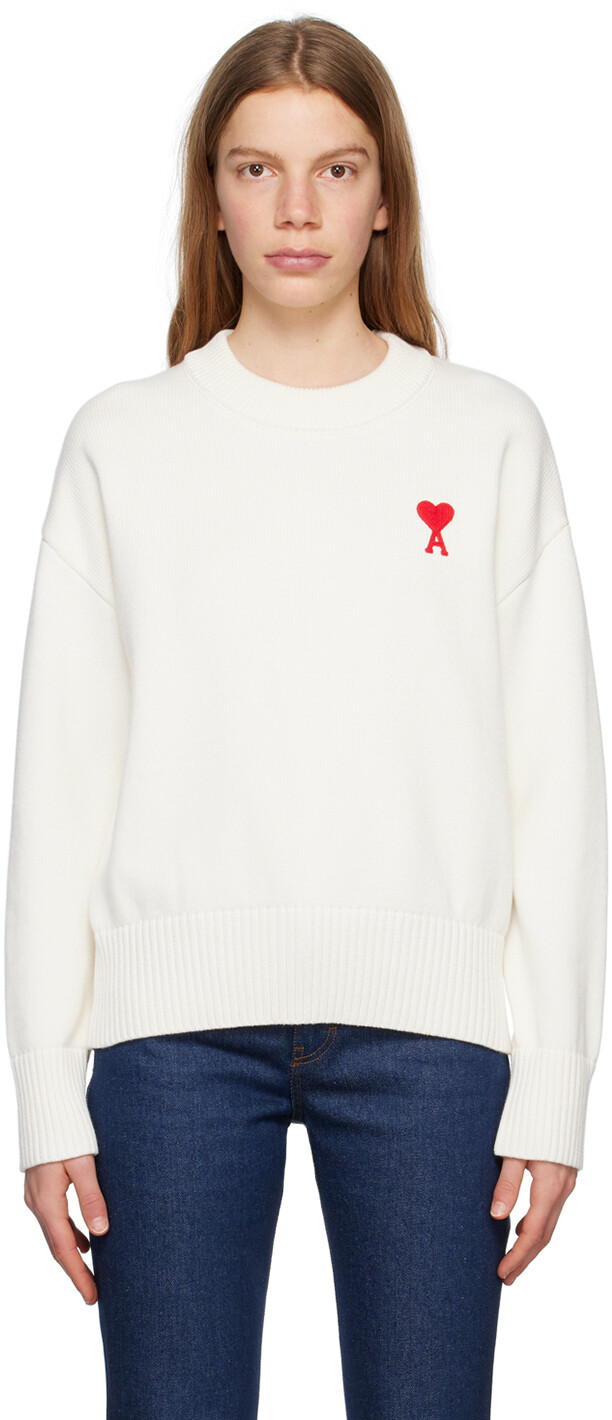 

AMI Alexandre Mattiussi Off-White Свитер Ami de Cur