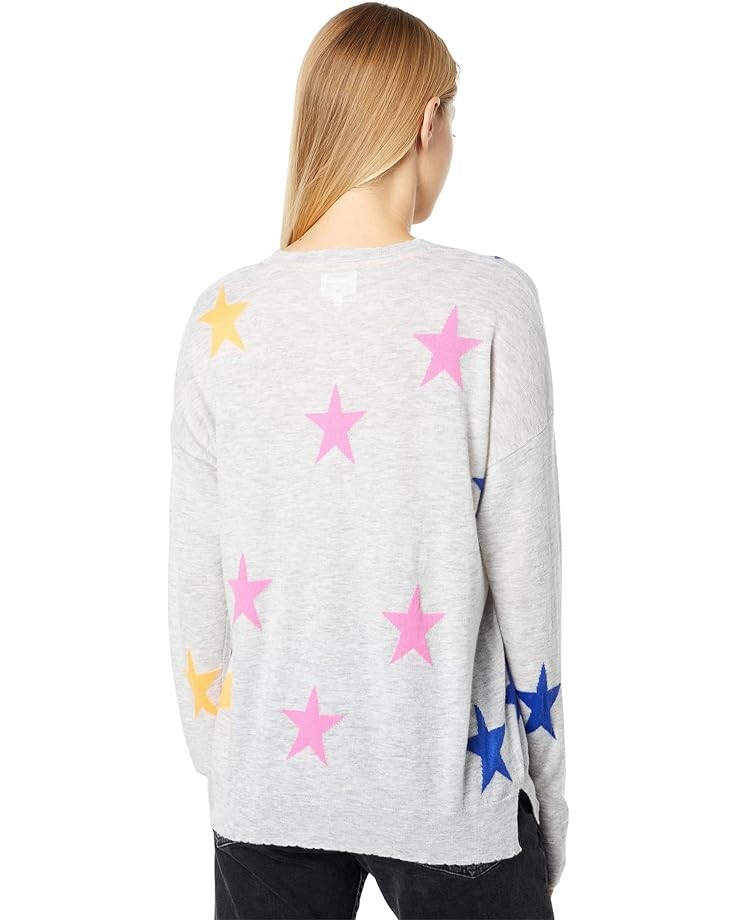 

Свитер SUNDRY Multicolor Stars Crew Neck Wool & Cashmere Blend Sweater, цвет Heather Grey