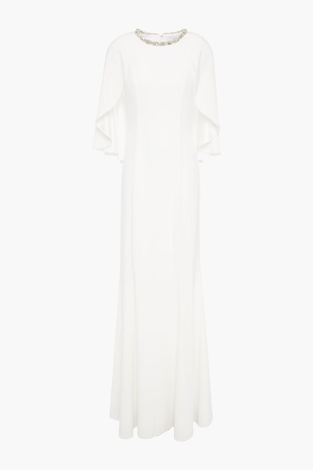 

Свадебное платье из кади с накидкой на спине и кристаллами Lotus Jenny Packham, слоновая кость