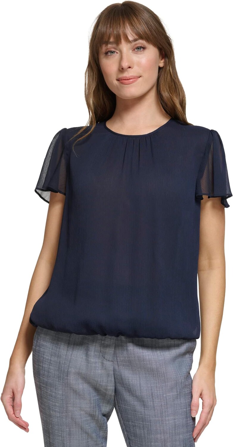 

Блуза с коротким рукавом и круглым вырезом Tommy Hilfiger, цвет Midnight