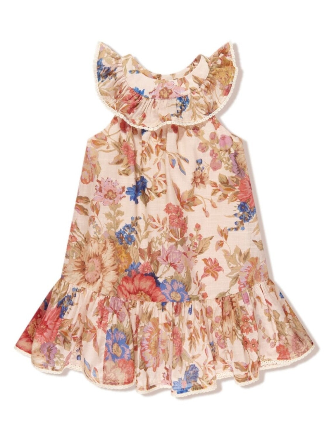 

ZIMMERMANN Kids платье с цветочным принтом, нейтральный цвет
