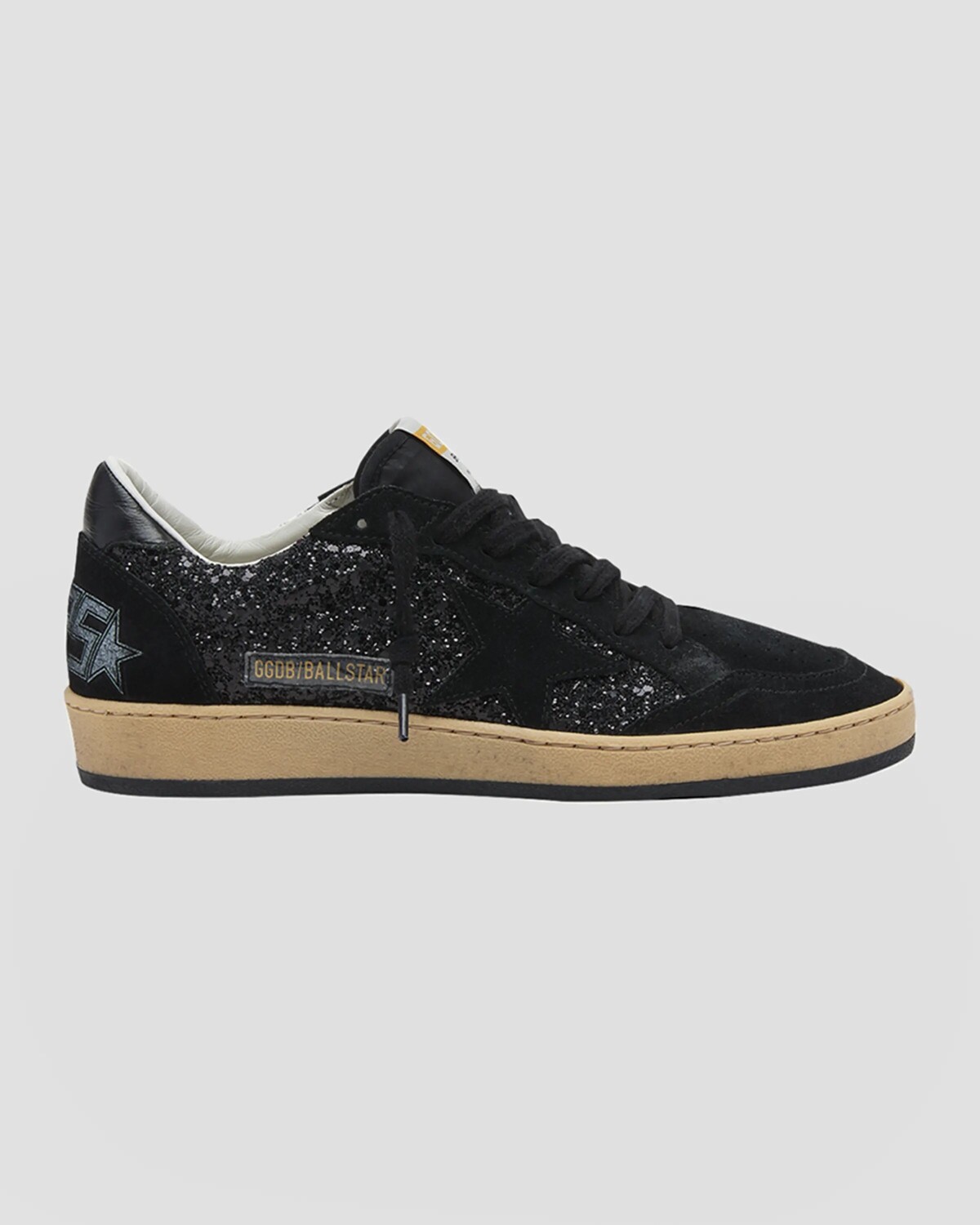 

Низкие кеды Ball Star из замши и блесток Golden Goose, цвет Black