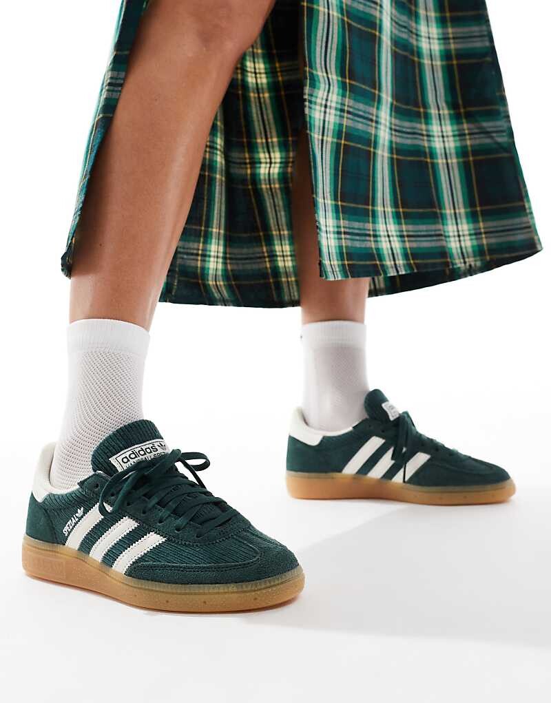 

adidas Originals – Handball Spezial – Зеленые вельветовые спортивные кроссовки