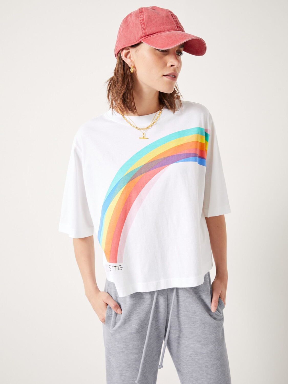

Футболка с рисунком hush Rainbow Lartiste, белый/разноцветный