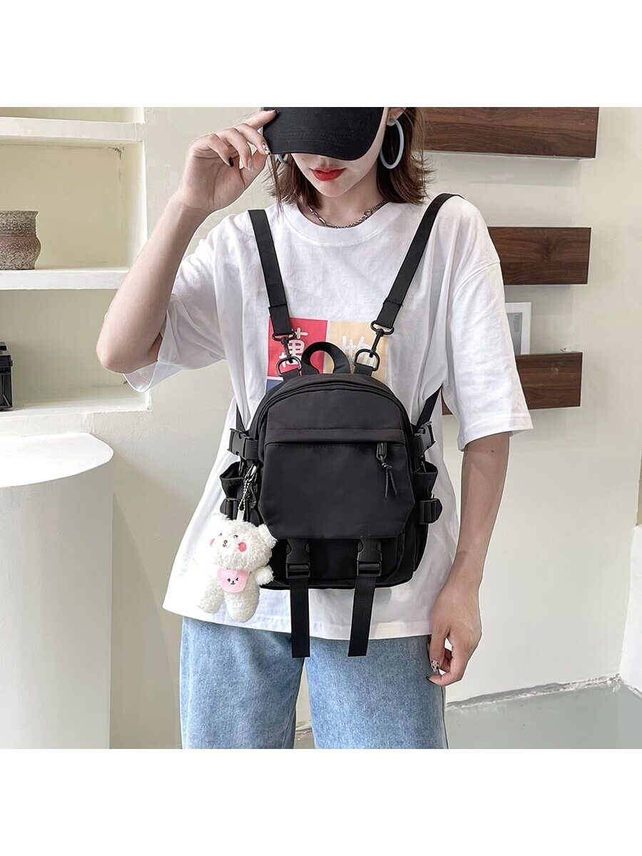 Модный мини-рюкзак Kawaii, черный школьные рюкзаки для девочек подростков вместительные дорожные рюкзаки для девочек подростков детские школьные ранцы подходят для 1 6 кла
