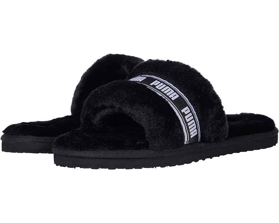 

Домашняя обувь PUMA Fluff, цвет Puma Black/Puma White