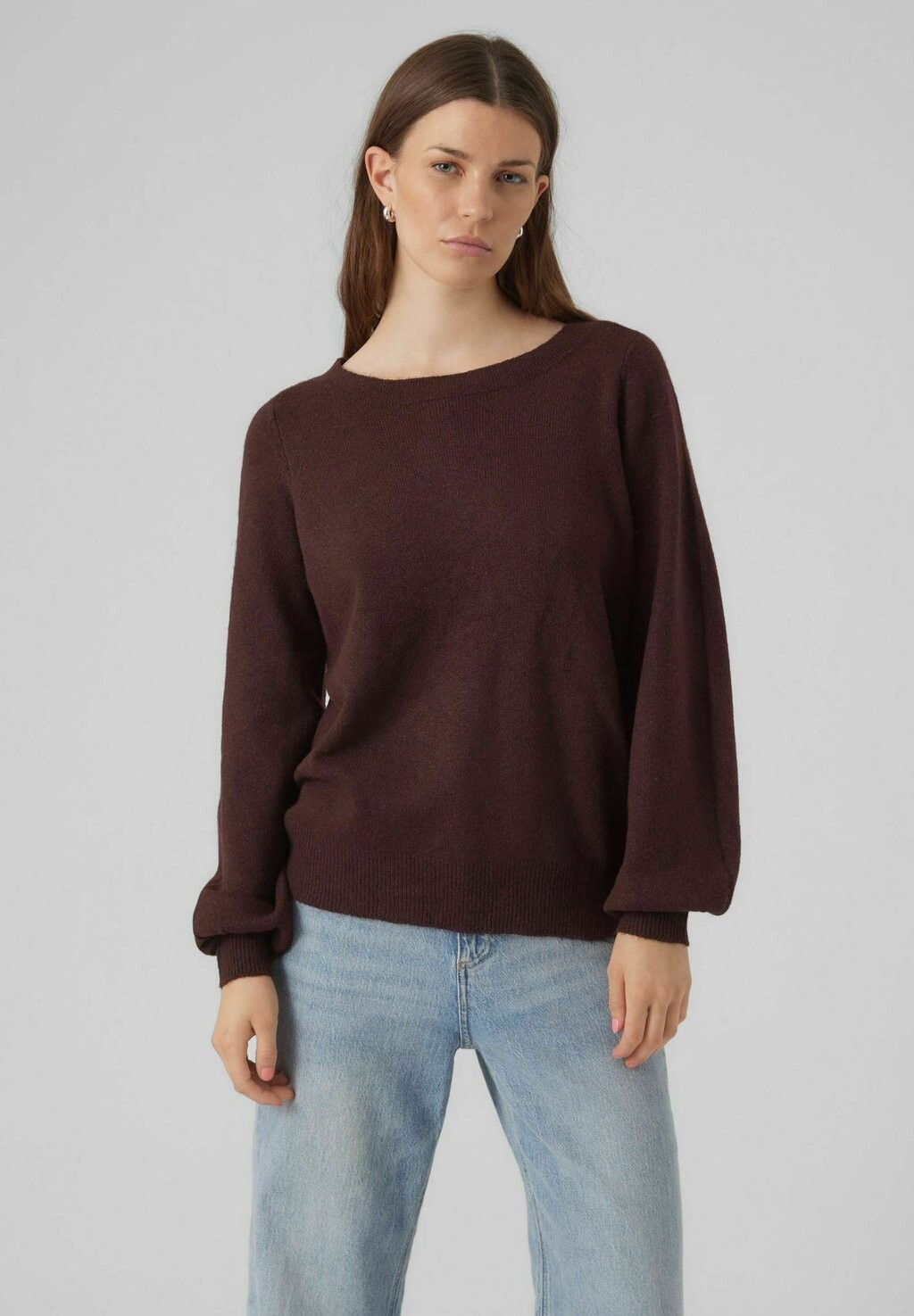 

Свитшот Vero Moda VMBRILLIANT LS BOATNECK, цвет winetasting