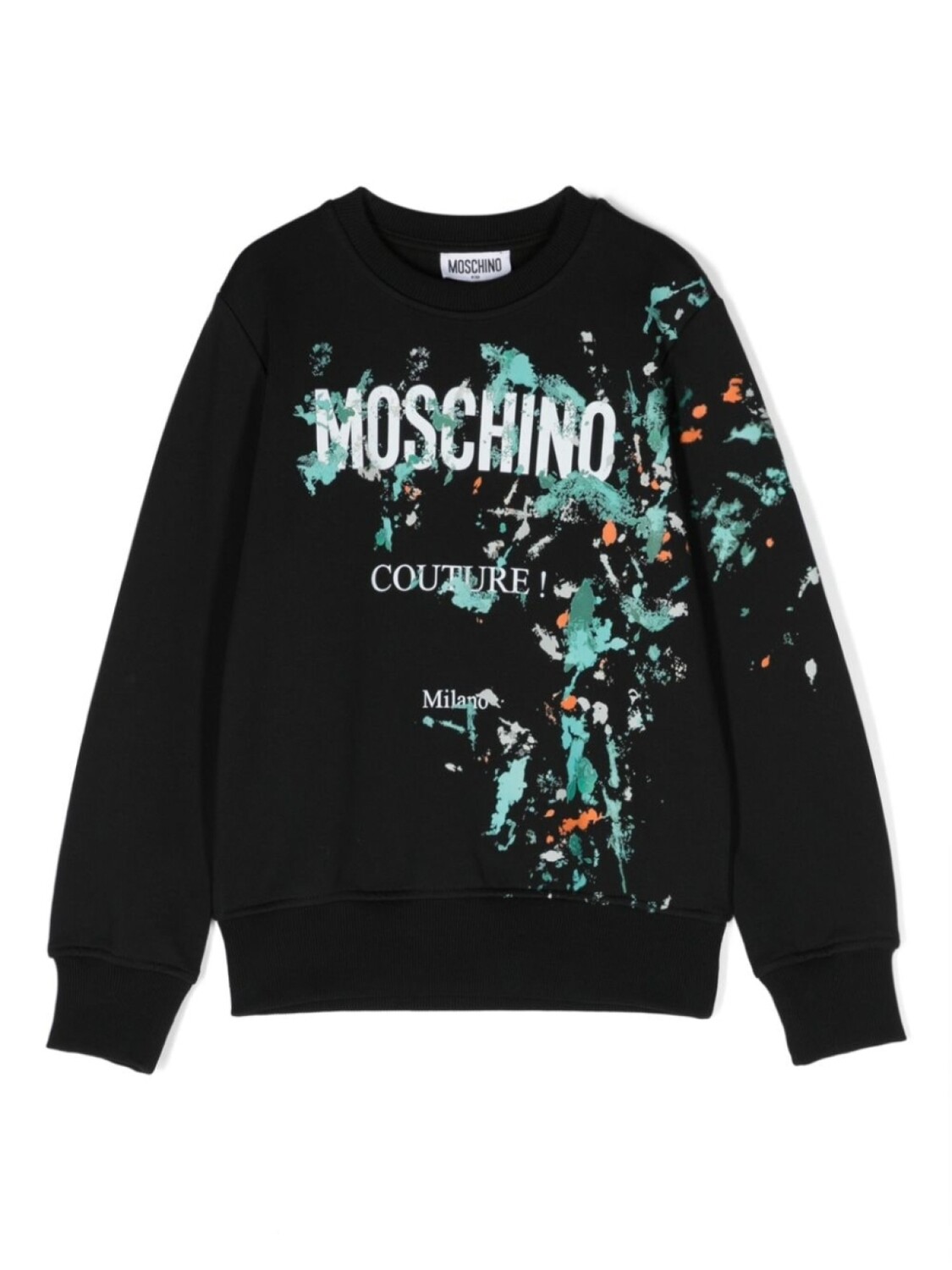 

Moschino Kids толстовка с эффектом разбрызганной краски, черный