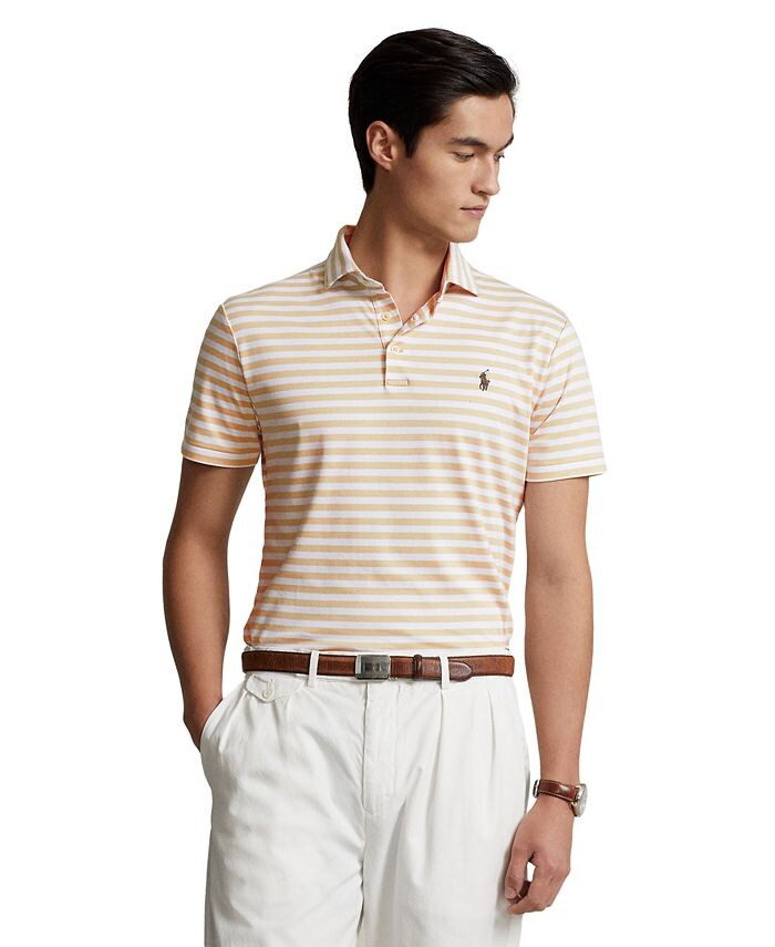 

Мужская рубашка поло классического кроя из мягкого хлопка Polo Ralph Lauren, цвет Spring Beige/white