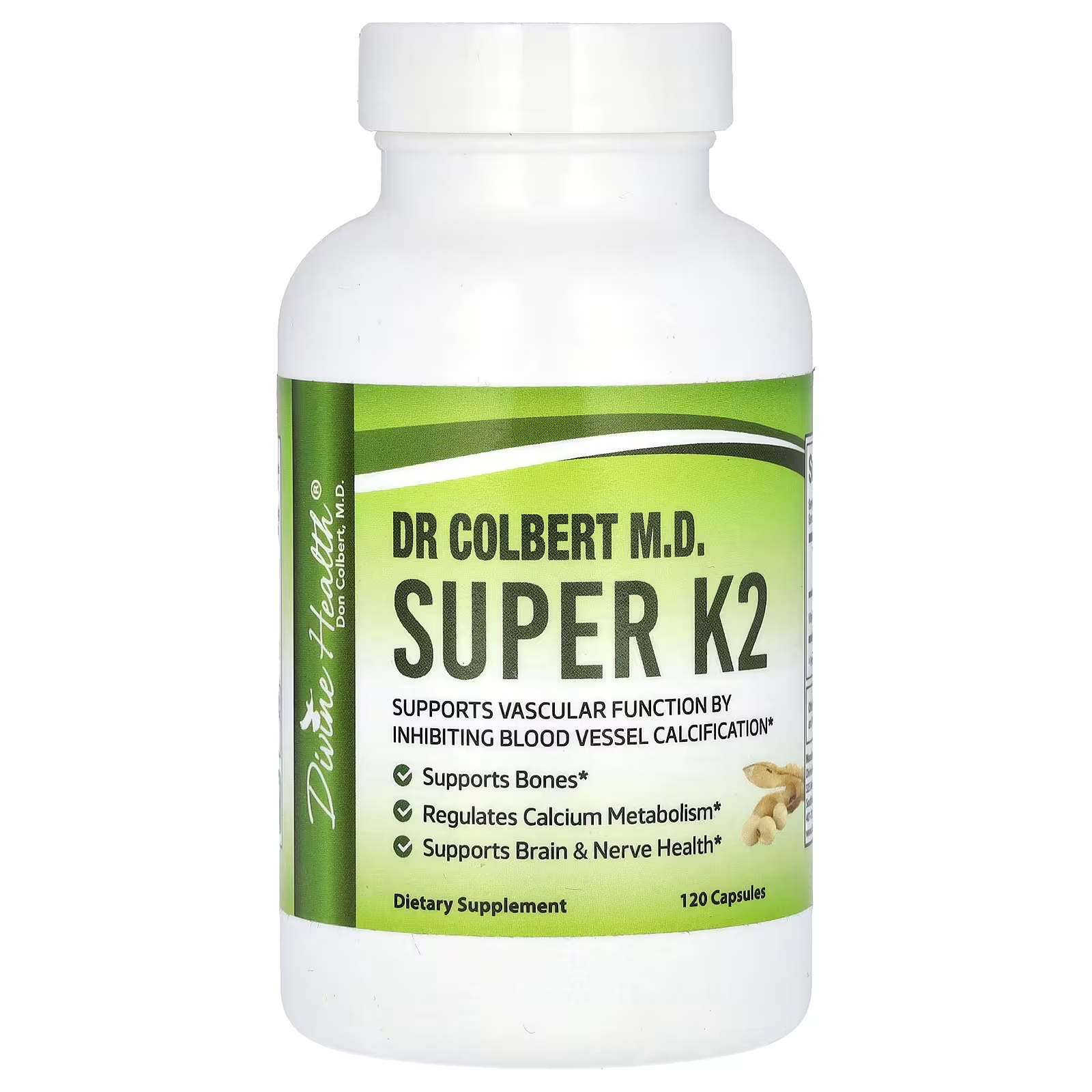 Пищевая добавка Divine Health Dr Colbert MD Super K2, 120 капсул