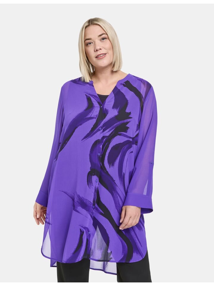 

Блуза SAMOON 3/4 Arm, цвет purple plum gemustert