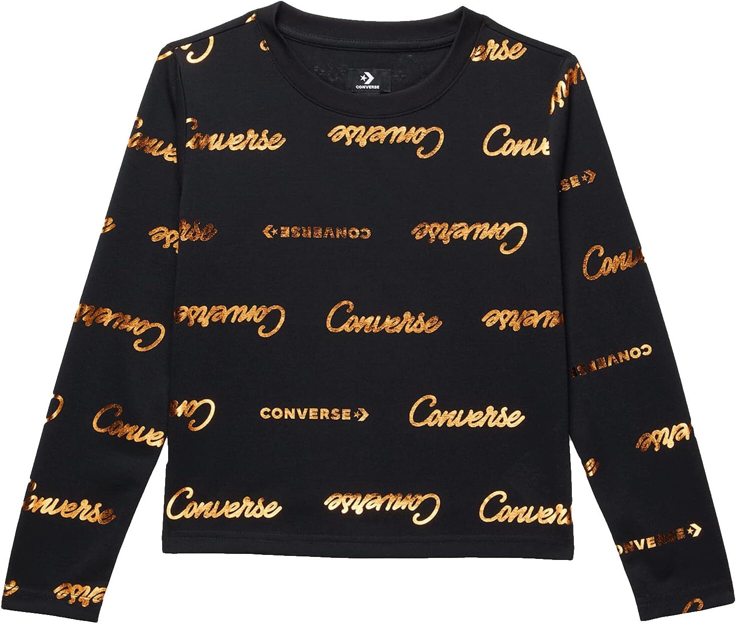 

Футболка Converse Long Sleeve Shiny Wordmark Boxy Tee, черный