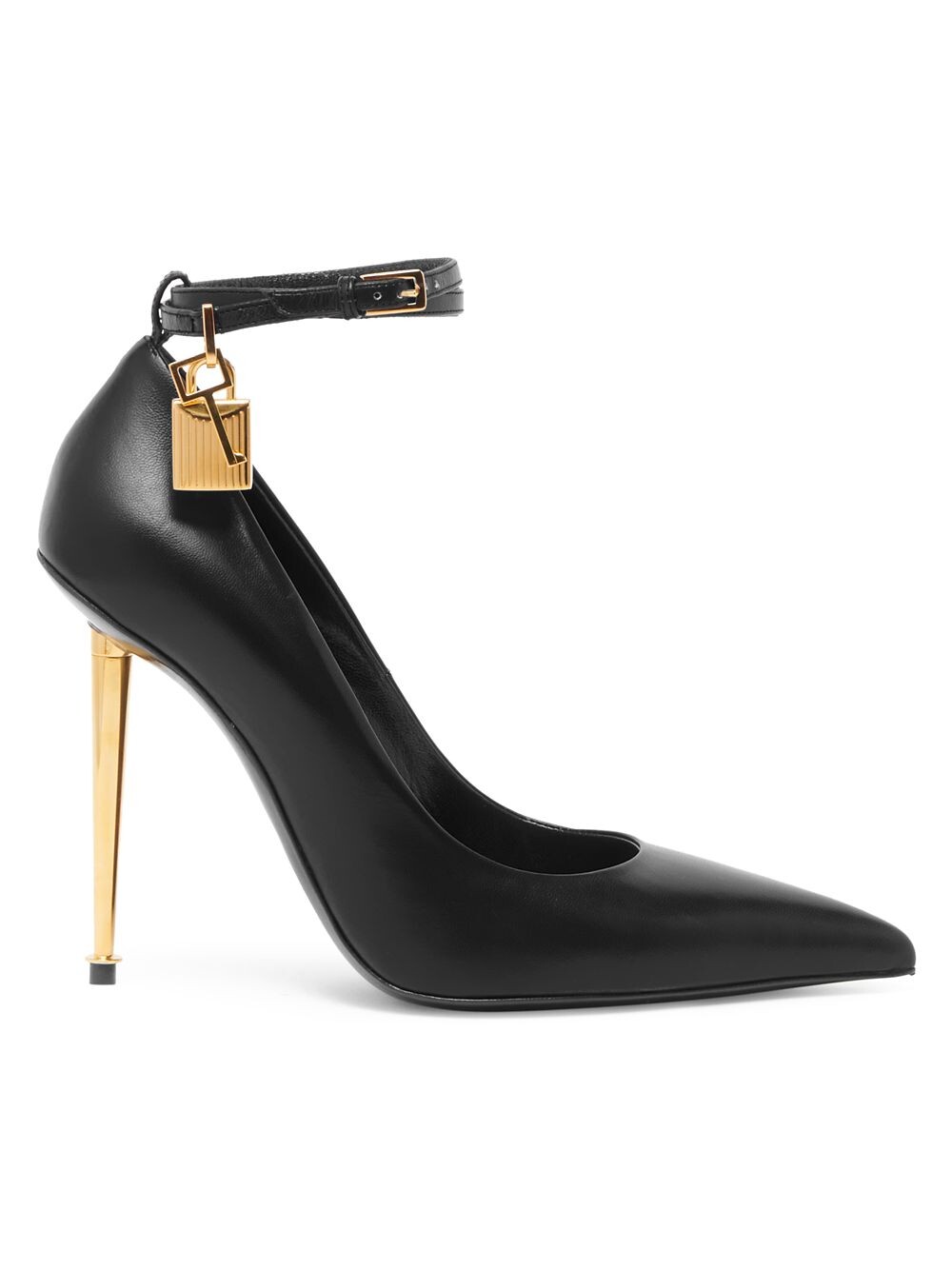 

Кожаные туфли-лодочки с ремешком на щиколотке Tom Ford, черный