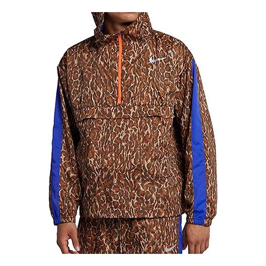 

Куртка Nike Leopard print hooded track Jacket Brown, коричневый