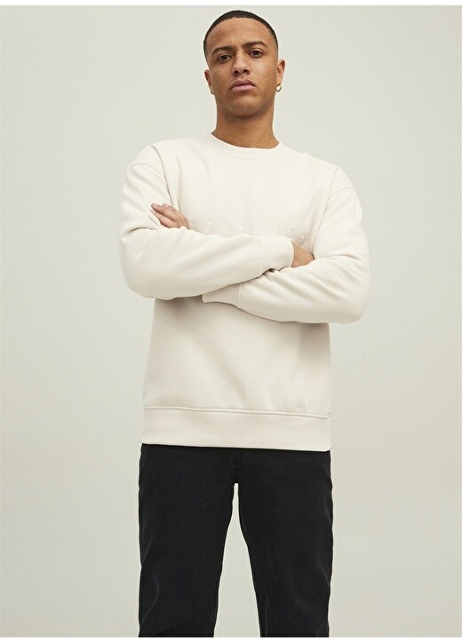 

Бежевый мужской свитшот с круглым вырезом Jack & Jones