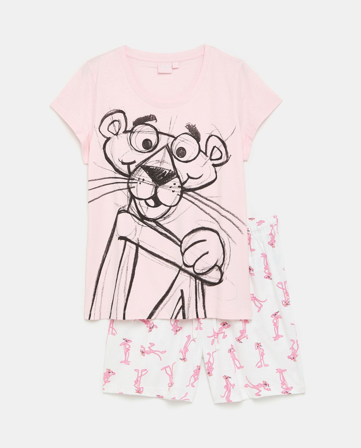 

Короткая пижама с принтом Pink Panther из чистого хлопка для женщин Nymos, пудрово-розовый