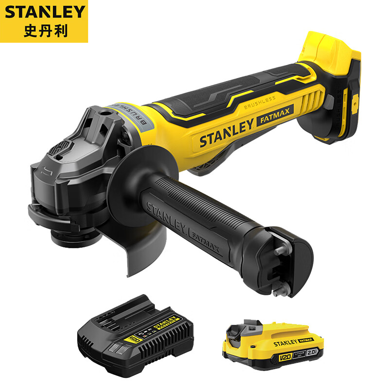 Угловая шлифовальная машина Stanley SBG700-A9, 125 мм + аккумулятор 2.0Ah, зарядное устройство