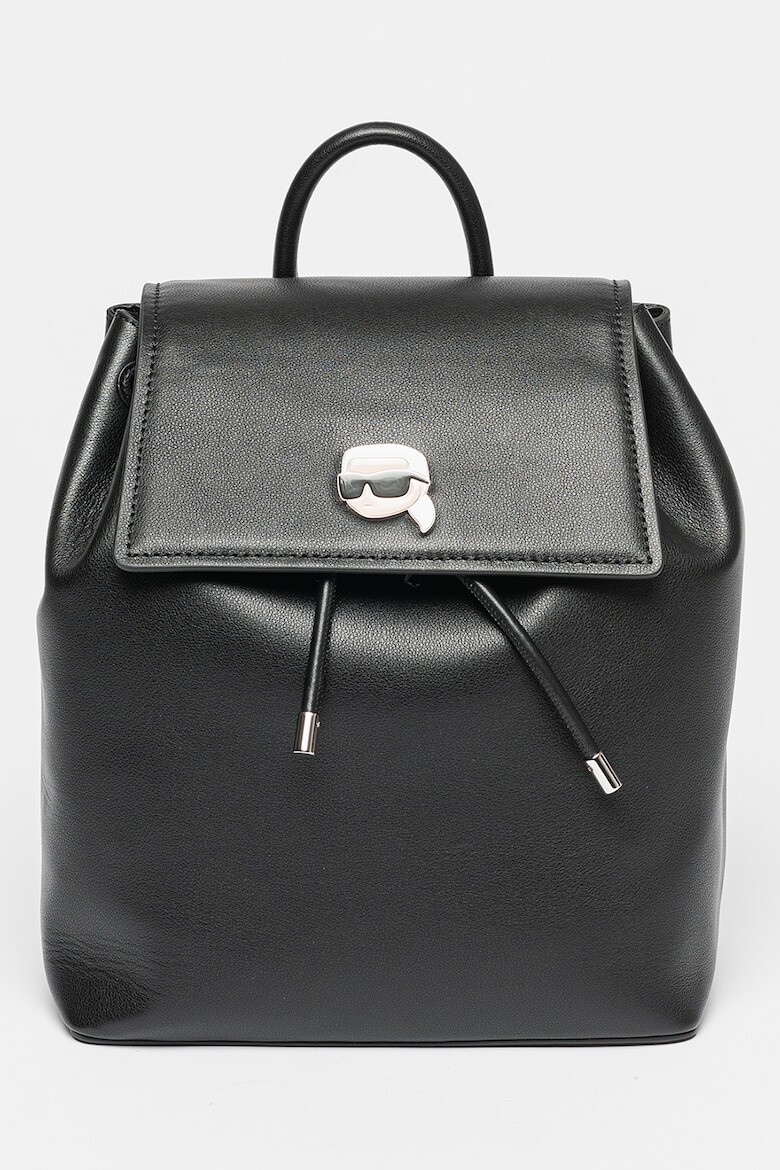 

Кожаный рюкзак Ikonik с пришитым логотипом Karl Lagerfeld, черный