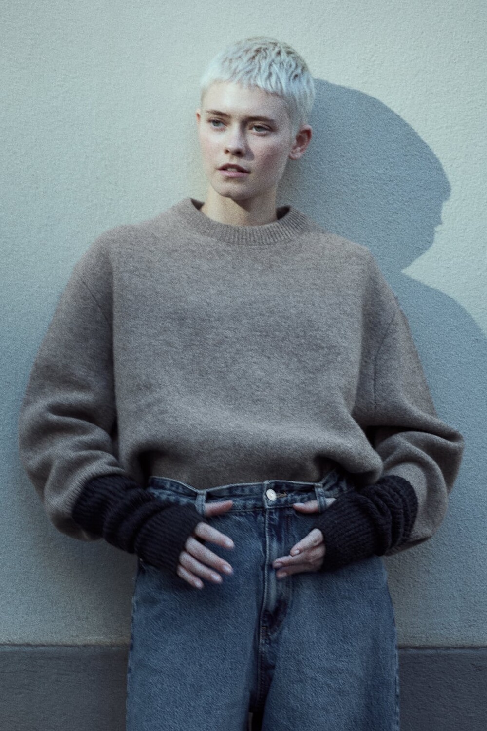 

Варежки в рубчик ZARA, серый