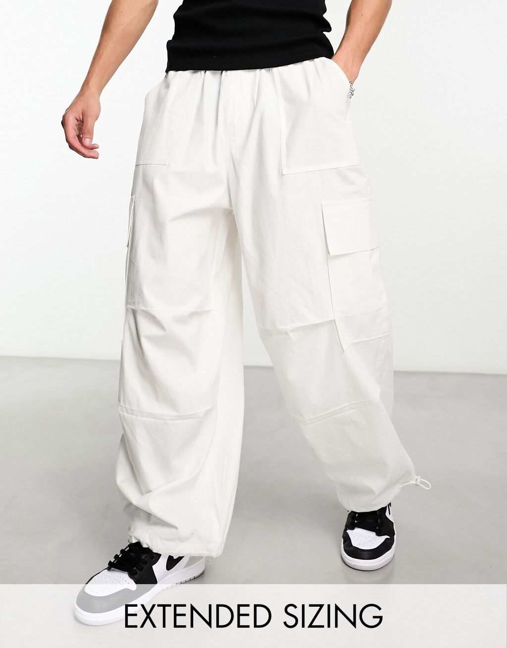 

Белые брюки карго с парашютом ASOS DESIGN, Белый