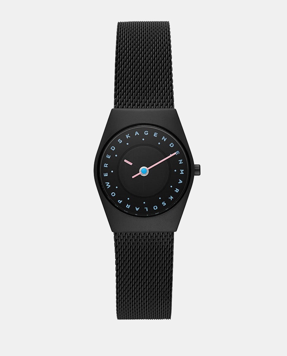 

Grenen Lille Solar Halo SKW3088 Женские часы с черной стальной сеткой Skagen, черный