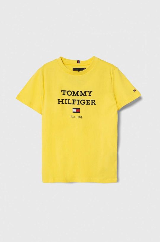 

Детская хлопковая футболка Tommy Hilfiger, желтый