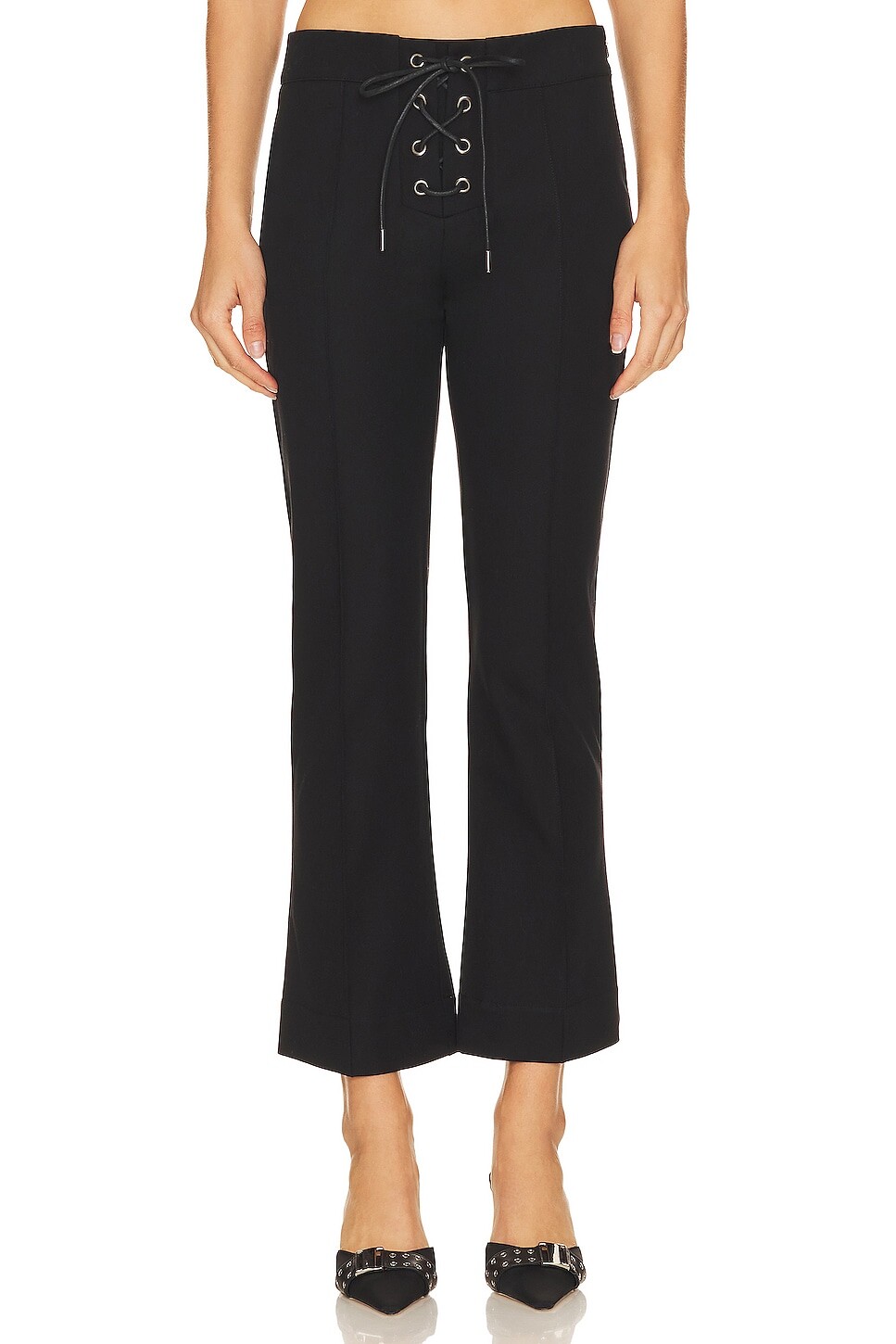 

Брюки FRAME Lace Up Ankle Trouser, цвет BLK