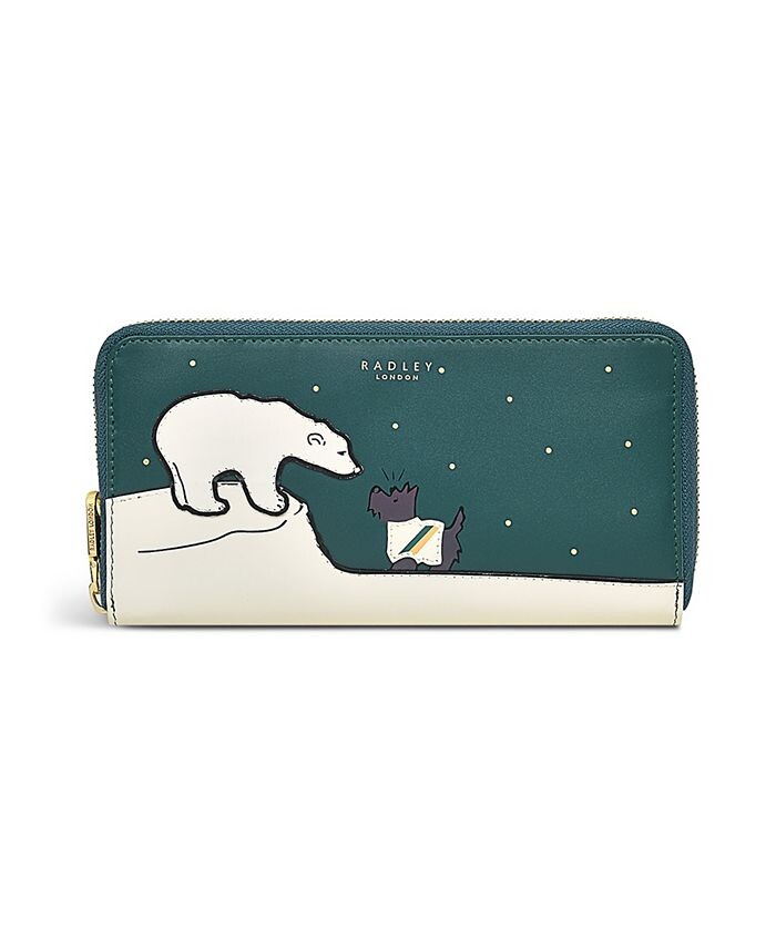 

Кожаный мини-кошелек Bear with Me на молнии по кругу Radley London, зеленый