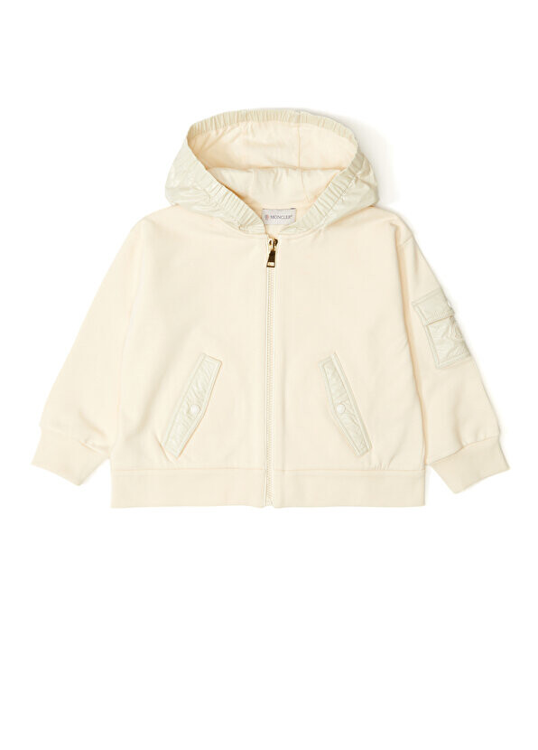 

Кремовый свитшот для девочек с капюшоном Moncler